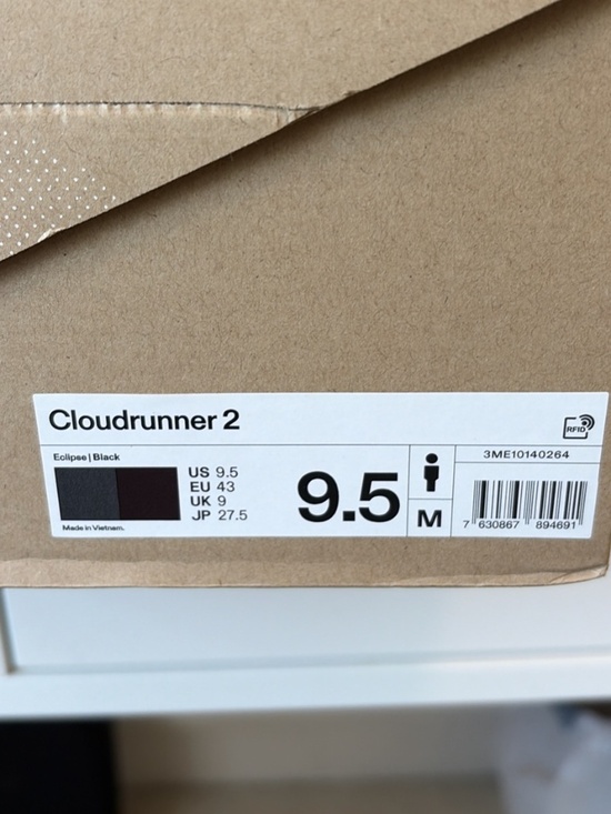 NEW - On Cloudrunner 2 - Men’s Size 9.5, Dark Grey and Black, Brand New with Box main image 4